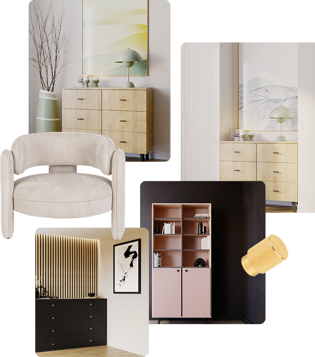 Jasna aranżacja z komodą